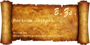 Bertram Zsinett névjegykártya